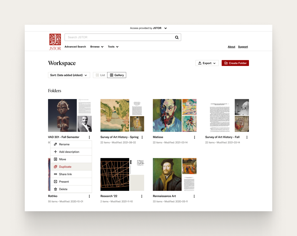 JSTOR + Artstor
